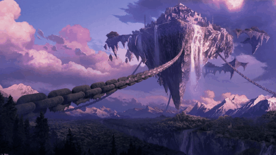 游戏场景 浮动的城市 动态壁纸-拾艺肆