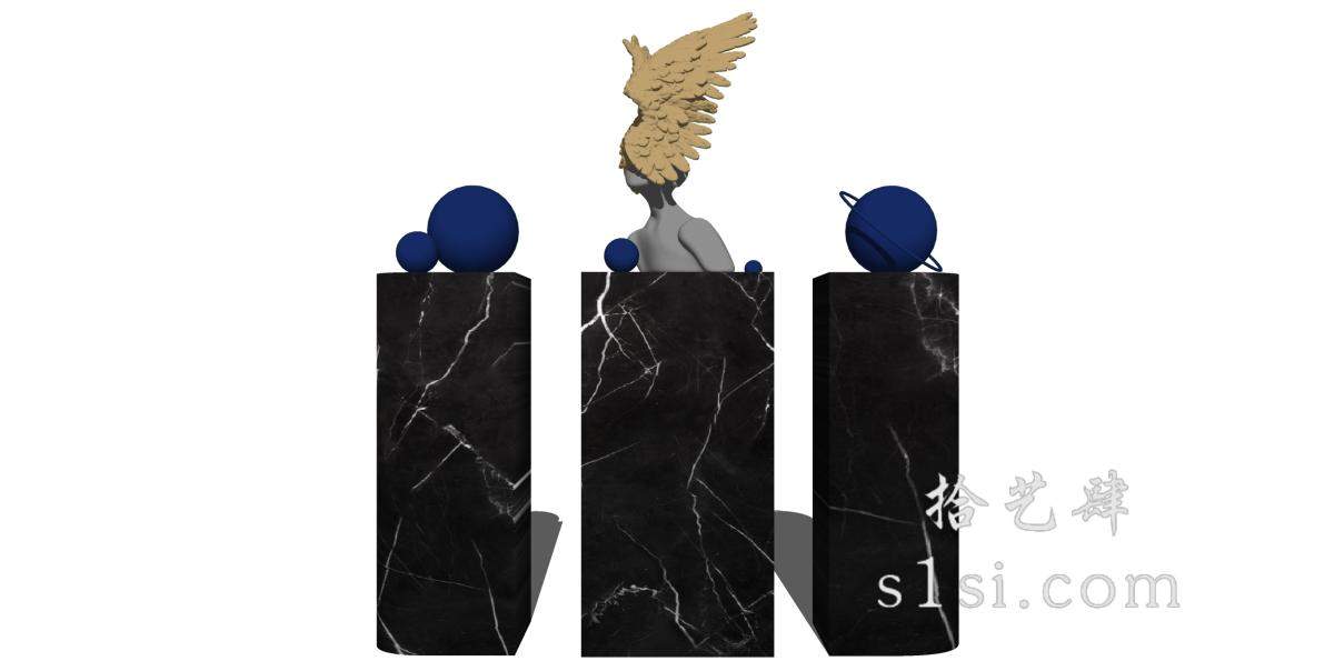 翅膀 天使 翅膀 雕塑 摆台【ID:14102】-拾艺肆