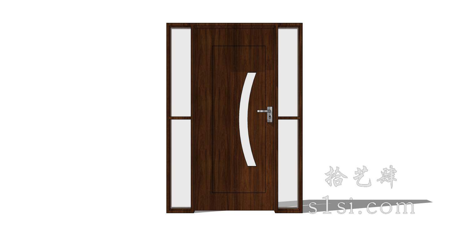 简约 木门 单开门【ID:14151】-拾艺肆