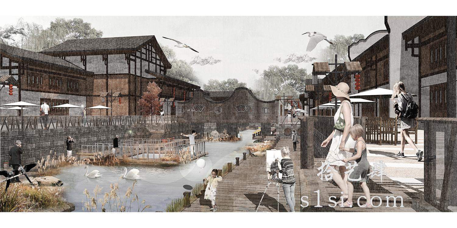 竞赛风 乡村 村落 建筑 景观 效果图 免抠 贴图-拾艺肆