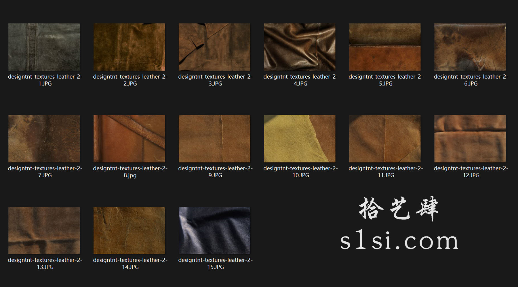 皮革 贴图 材质 纹理-拾艺肆