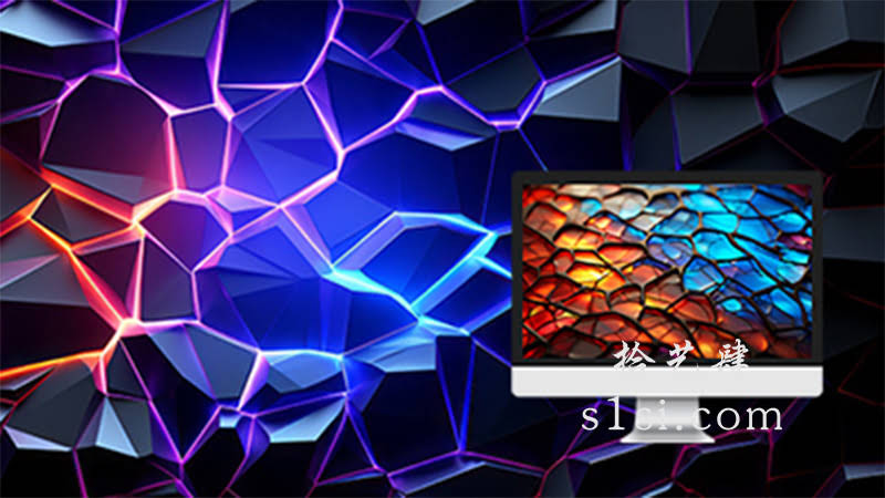 AI彩色几何模块壁纸-拾艺肆